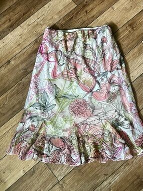 Floral A Line Skirt M